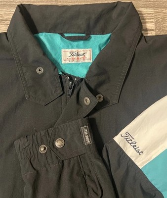 Titleist By Corbin Vintage Rain Jacket With Gore-Tex, Black/White/Teal Sz Large
