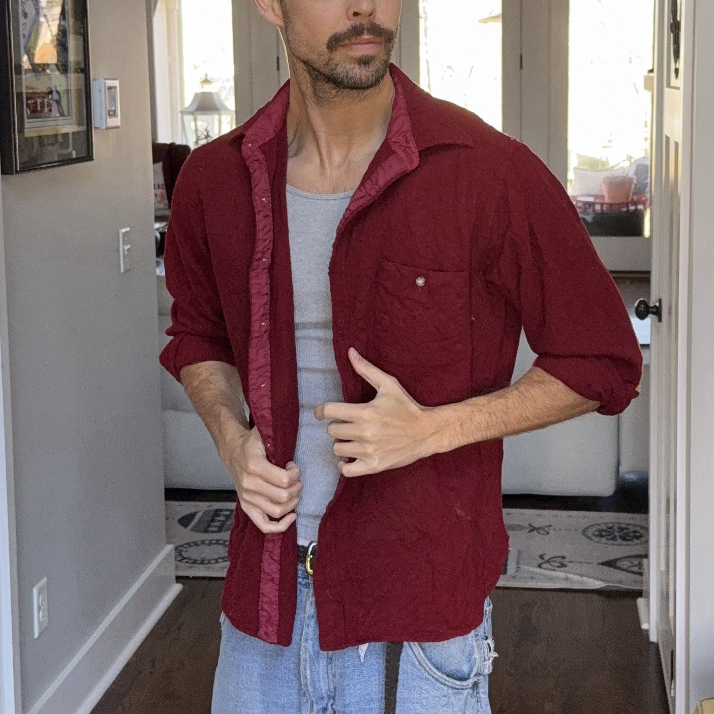 Pendleton Vintage 1980s Red Wool Button-Front Shi… - image 1