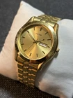 PULSAR by Seiko Vintage Men Watch Gold Tone Date,38mm,Dress Wristwatch,New Bat