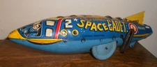 1950's MARX Tom Corbett Space Cadet 2 Polaris Rocket Ship Tin Mechanical Wind Up