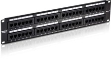 TRENDnet 48-Port Cat5/5e Unshielded Patch Panel, TC-P48C5E, 2U 19 inch Rackmo...