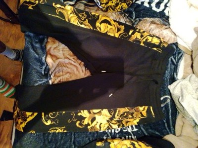 Size M Versace Jeans Couture Porcelain Barocco Sweatpants Black And Gold