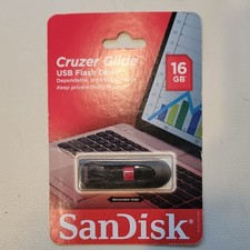 SanDisk Cruzer Glide 16GB USB 2.0 Retractable Flash Drive Black/Red PC/Mac