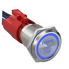 Push Start Ignition Switch, Off- ON Instant Silver Shell-Blue ENGINE START