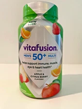 Vitafusion Men's 50+ Daily Multivitamin Apple Citrus Gummies, 120 Ct, EXP 2026