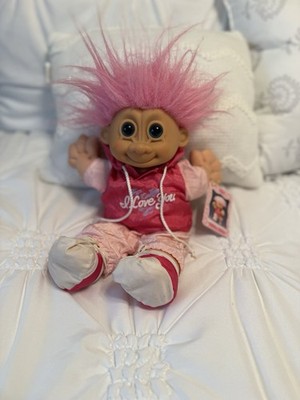 Russ Troll Kidz I LOVE YOU Plush Doll Pink Hair Hoodie & Shorts NEW 
