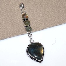 Fiery Labradorite 925 Silver Plated Pendant 3