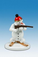 Holzfigur Weihnachtsfigur Schneemann Biathlet Stehend HöHe Ca 6,5 Cm NEU