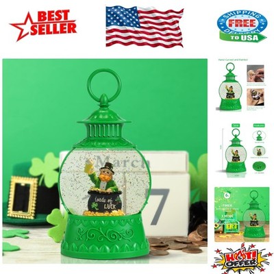 St. Patrick's Day Light-Up Snow Globe with 6H Timer - USB/Battery Operated Decor