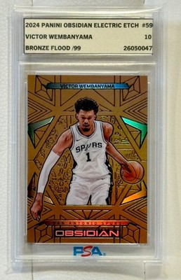 VICTOR WEMBANYAMA 2024 panini obsidian electric etch #59 bronze flood /99 Spurs 