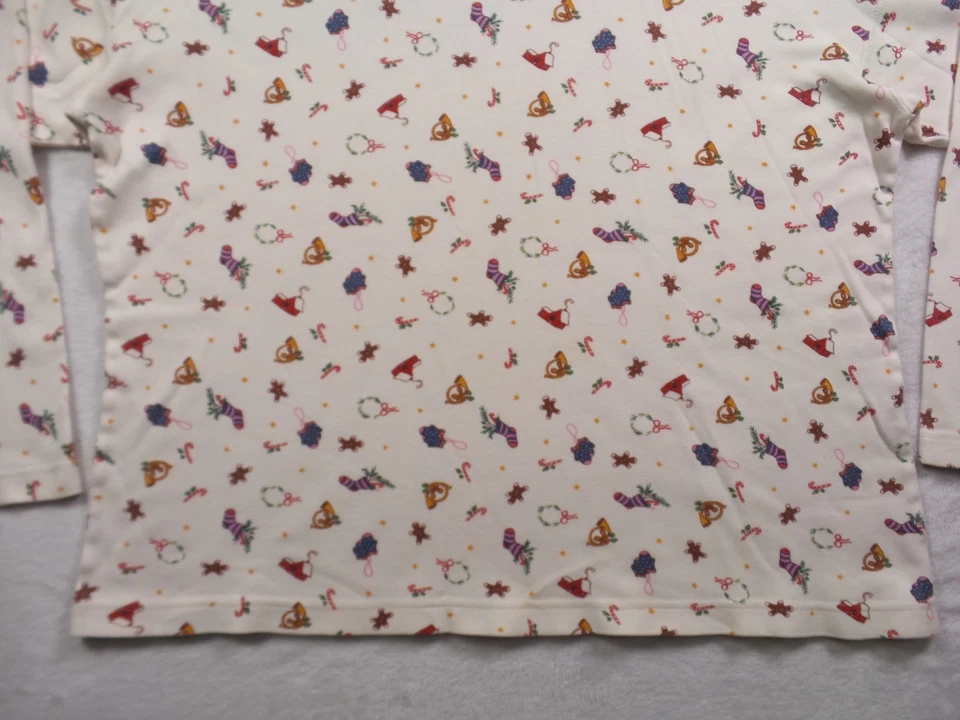 Top Woolrich vintage para mujer talla XL blanco cuello alto camisa vacaciones Navidad Foto 2 de 4