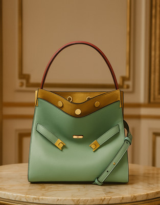 Tory Burch バック＊ NEW Tory Burch Lee Radziwill Small Double Rivulet Blue Satchel