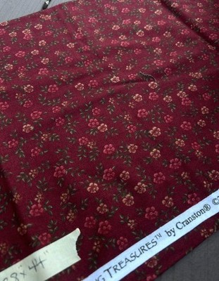 Quilt Fabric - Fiber Mosaics For Quilting Treasures 2002 - Burgundy Floral