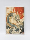Wood Frame Canvas Wall Decoration Japanese Dragon Aesthetic Asian Decor 8x12