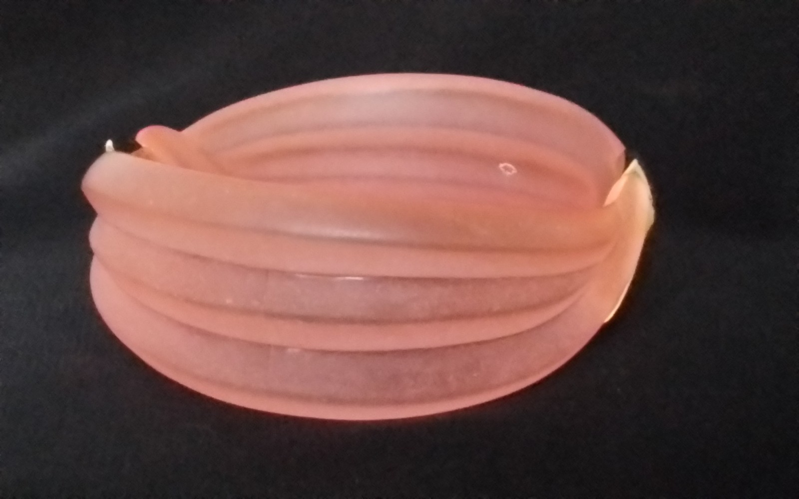 PEACH TRANSLUCENT BANGLE CUFF BRACELET SET GOLDTO… - image 4