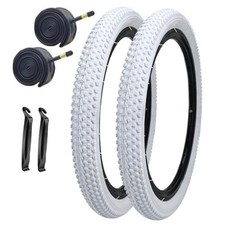 2 Pack 12"/14"/ 16 /18 /20 x2.125 White Bike Tires and Tubes for Kid's 16X2.125