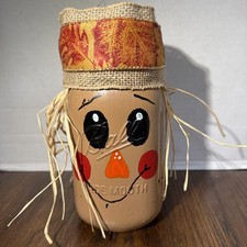 Mason Jar Painted Scarecrow Fall Decor