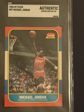 1986 Fleer Michael Jordan Rookie Card SGC AUTHENTIC MINIMUM SIZE NO MET No Alter. rookie card picture