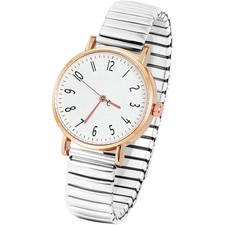 Damenuhr Stretch Armband, Damen Analog Quarz Uhr Elastisch Armbanduhr Große Ziff