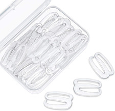 40-Pack Clear Bra Hooks Swimsuit Lingerie Strap Replacement, 1-Inch