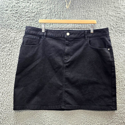 New Anko Womens Mini Pencil Skirt Size 20 Black Denim