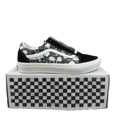 Vans Skate Old Skool Skull Pile White Black Shoes Men's Size 9.5 NEW VN000EDN9X1