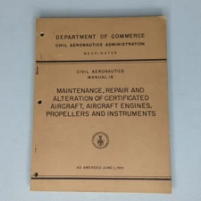 CIVIL AERONAUTICS 18 ΜΑΙΝΤΕΝΑNCE, Aircraft Engine, Propellers, Instrument 1941