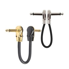 2Pcs/pack Guitar Patched Cable 6.35mm 1/4inch Plug Right Angle Connector Line