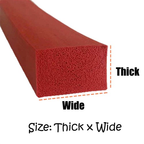 Red Silicone rubber sponge strip Closed Cell Square Foam Backer Rod Seal 3-50mm - Picture 2 of 7