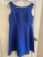 Talbots Size 10P Colbalt Blue Linen (lined) Empire Waist Dress