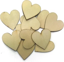 ALL in ONE Natural Unfinished Cutout Shape Wooden Hearts for DIY Home... 
