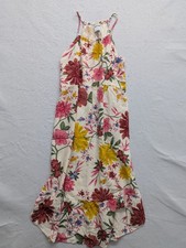 Old Navy Floral Halter Maxi Dress L Multicolor Lightweight Summer Beach Wear