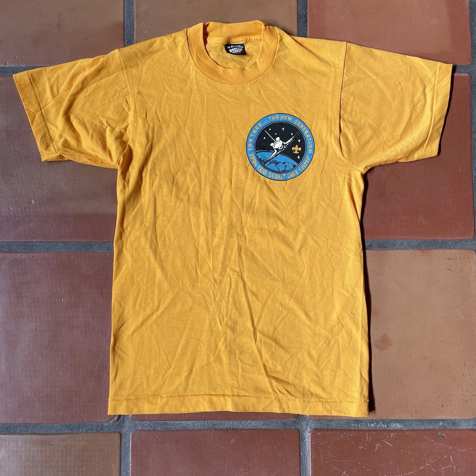 Vtg Screen Stars Best T Shirt Yellow M 1994 Cub Scout Day Camp Cub Trek New Gen
