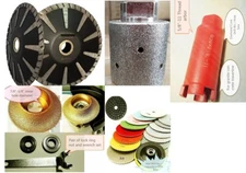 3/4" Radius Bullnose 1 3/8" core bit grinding drum 5" convex bade stone concrete