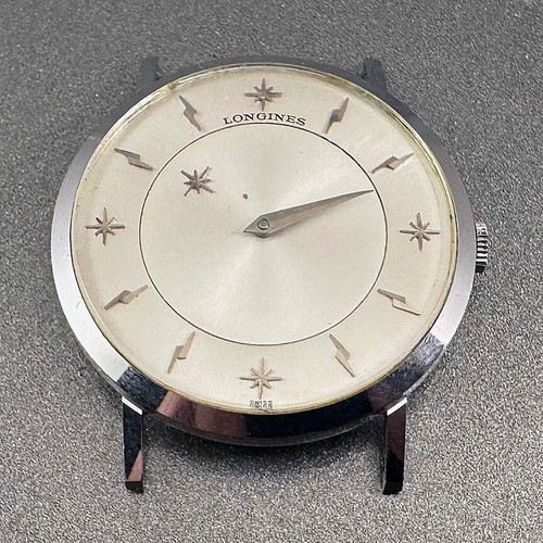 AMAZING 1960s MCM Longines Mystery Dial Watch: 10K WHITE GF; RARE Orig Bracelet - Picture 3 of 13