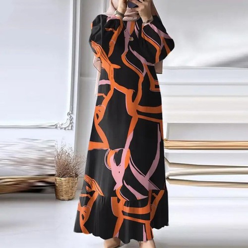 Abaya Muslim Women Long Maxi Dress Fashion Kaftan Dubai Gown Islamic Caftan Robe - Picture 17 of 26