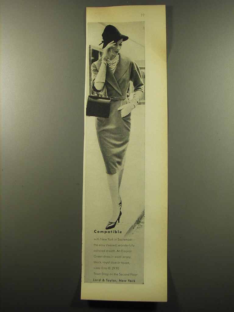 green dress lord and taylor 1959 & by Eleanor Advertisement - Compatible DR3780