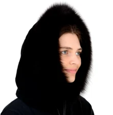 Fur Hood Womens Fur Mink Polar Fox Scarf Luxury Real Fur Shawl Black Fur Hats