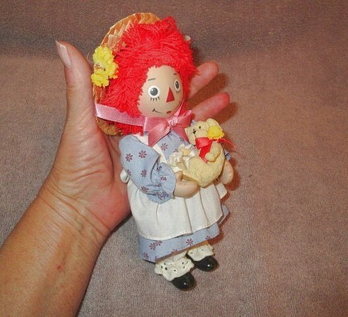 Llave de latón trapo Ann cachorro amor muñeca porcelana hilo pelo mejores amigos perro bebé - Imagen 2 de 11