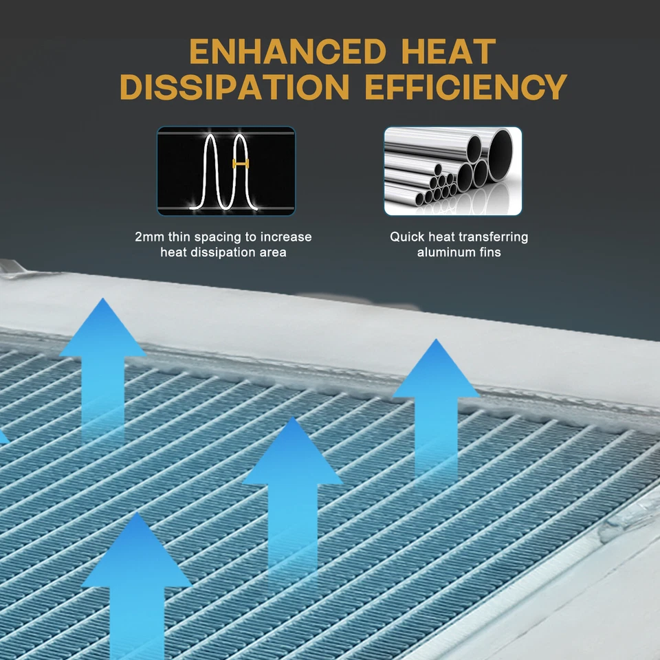 2 Row Aluminum Radiator For 1994-1998 Volkswagen Jetta VR6 95-97 Golf V6 2.8L MT - Image 3 of 4