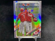NICK CASTELLANOS 2021 TOPPS CHROME #205 BASE PRISM REFRACTOR / CINCINATTI REDS