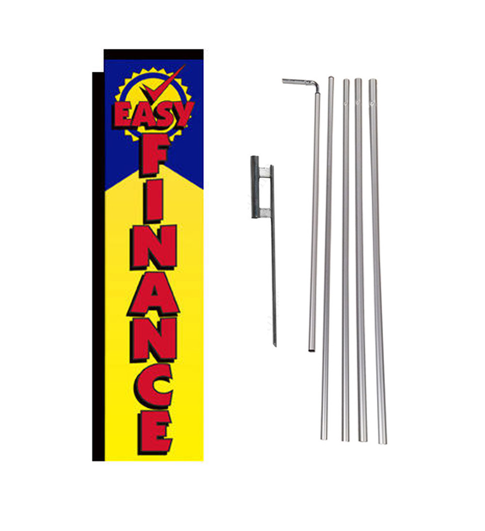 We Finance 15' Advertising Rectangle Feather Banner Flag w/ pole+spike