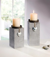 Kerzenhalter 2Er Set Laterne Windlicht Kerze Holz Herz Love Liebe Zuhause Deko