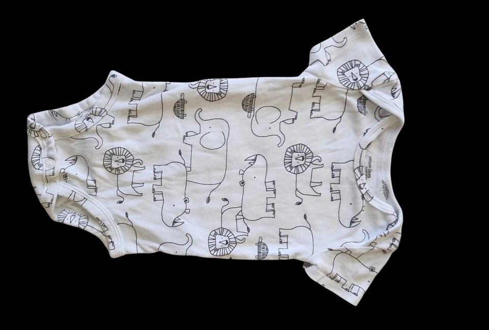 Infant Onsie Pants Hedgehog Turtle Tiger Safari Animal Bodysuit 3-6 Mo Lot of 3 - Image 4 of 4