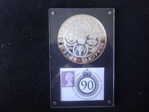 2016 SILBER PP GIBRALTAR 1 KRONE MÜNZE 65mm BLUMEN DER NATION KÖNIGIN 90.