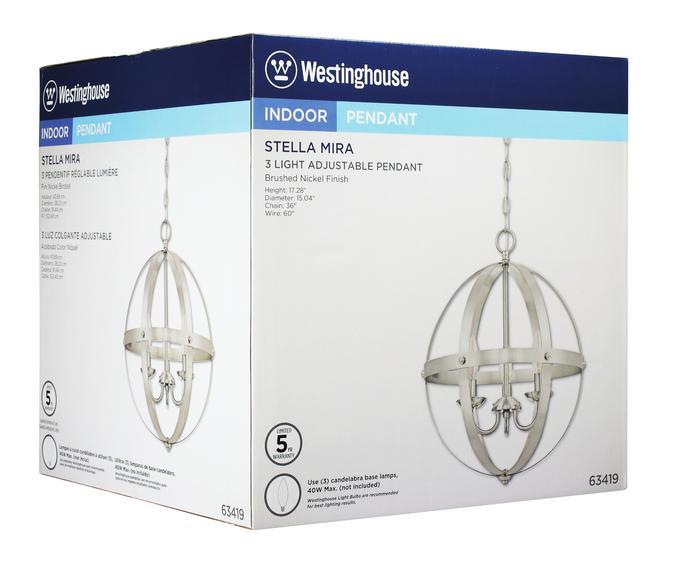 Westinghouse 6341900 - Stella Mira Three-Light Pendant