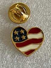 2001 Avon American Flag Heart Made In USA Lapel Pin. #15