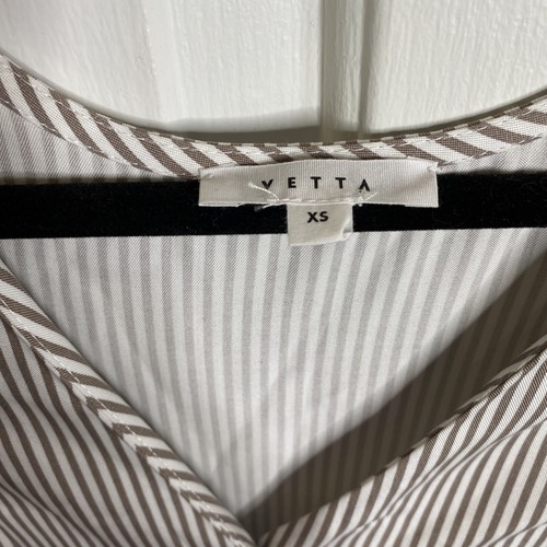 Vetta XS Tencel Striped Button Front Midi Dress - Picture 6 of 7
