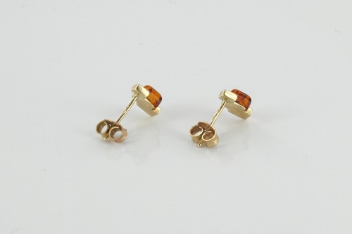 Italian Made Unique German Amber Stud Earrings In 9ct Gold GS0075 RRP£245!!! - Picture 4 of 13