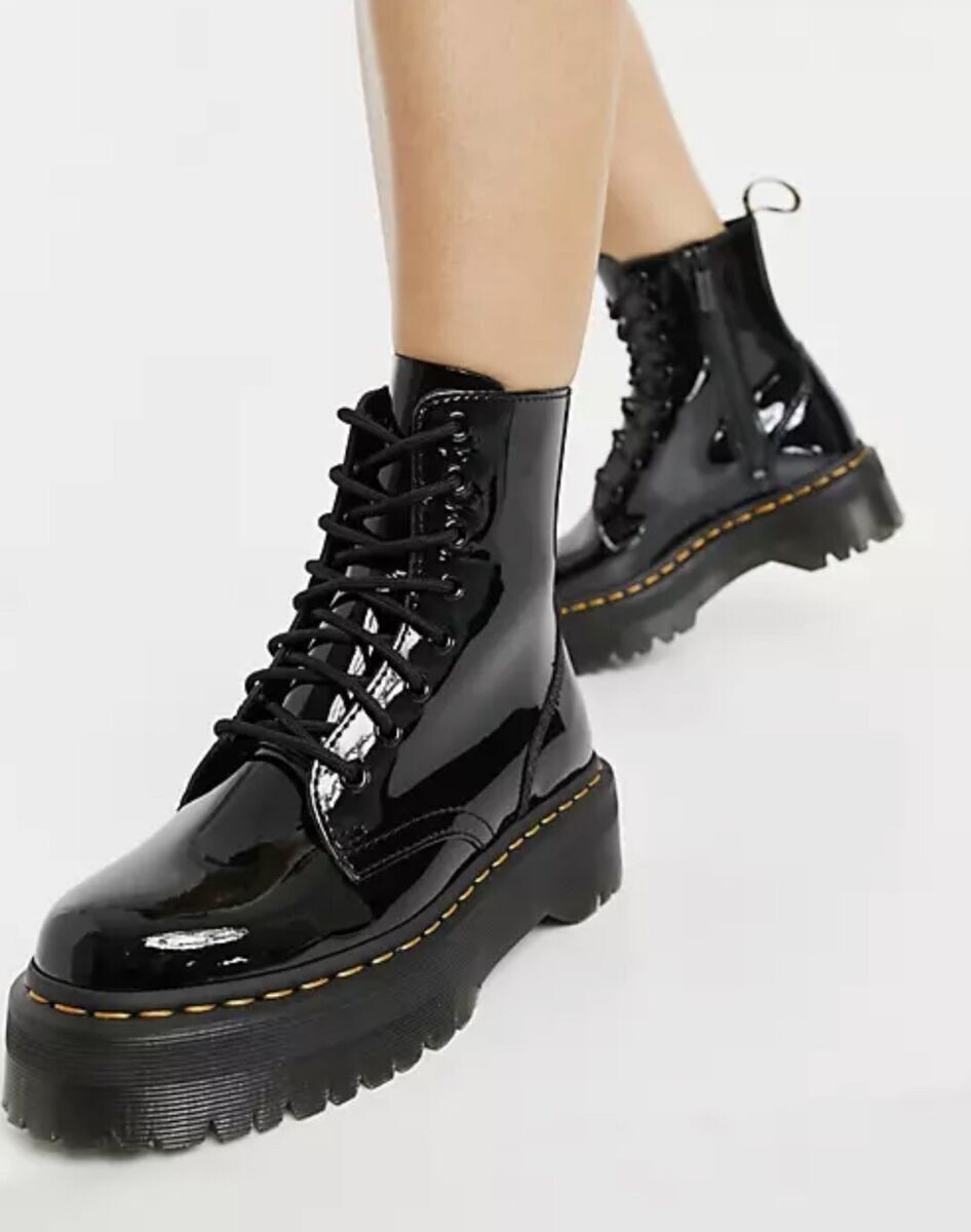 DR MARTENS Jadon Black Patent Lamper Platform Quad Retro DR MARTENS Jadon Black Patent Lamper Platform Quad Retro
